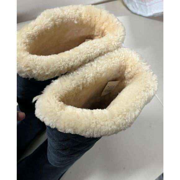 Michael Kors Sandy Quilted Suede Winter Boots Navy Women's Size 8 - Picture 8 of 10